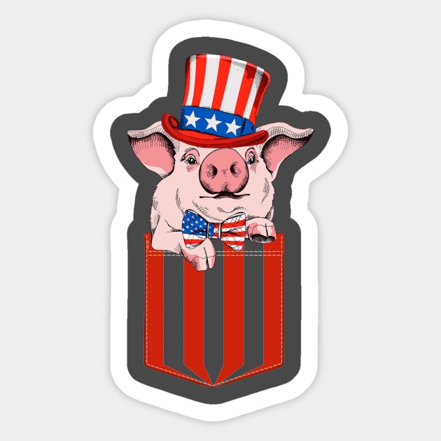 Pig Pocket OinkMerica. Sticker by tonydale